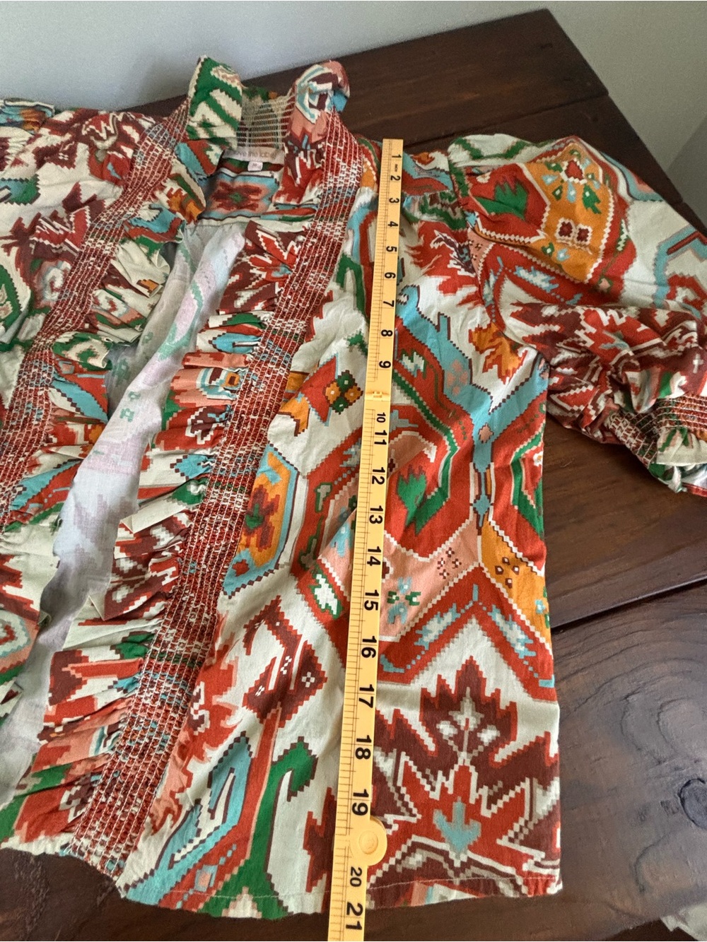 Love The Label Ruffle Puff Sleeve Open Jacket SZ M Boho Festival - Picture 9 of 9